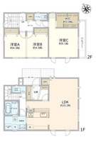 間取図/区画図:LDK約20坪、主寝室に３帖のW・I・C、全居室南西向き